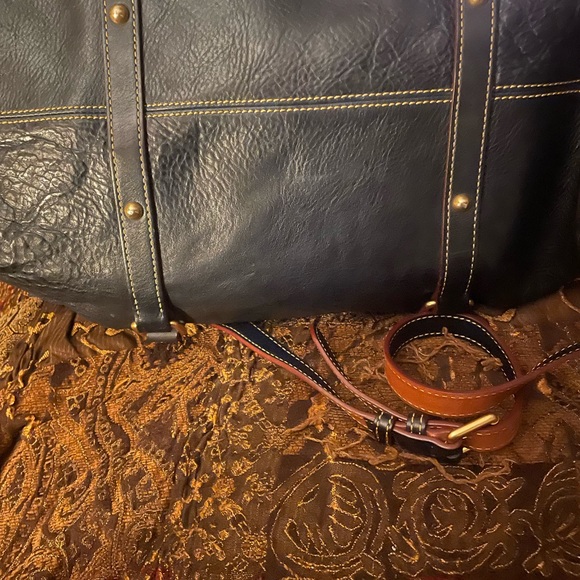 FLORENTINE Dooney & Bourke Navy Satchel - Picture 4 of 5